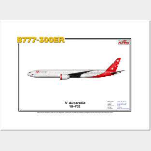 Boeing B777-300ER - V Australia (Art Print) Posters and Art